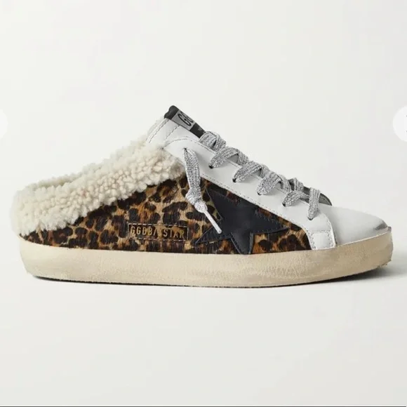 Golden goose leopard and glitter lace sabot - Picture 1 of 2